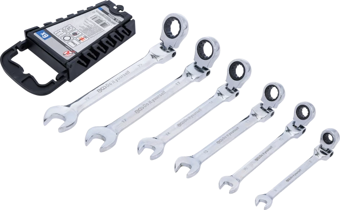 Jeu De 19 Clés à Cliquet TEKTON, Têtes Fixes/flexibles Longues, 12 Points, Métrique 6-24 Mm, Neuves