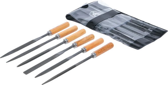 BGS DIY 50206 Vijlen-Set Met Houten Heft - 150 Mm 5-Delig In Dragtas