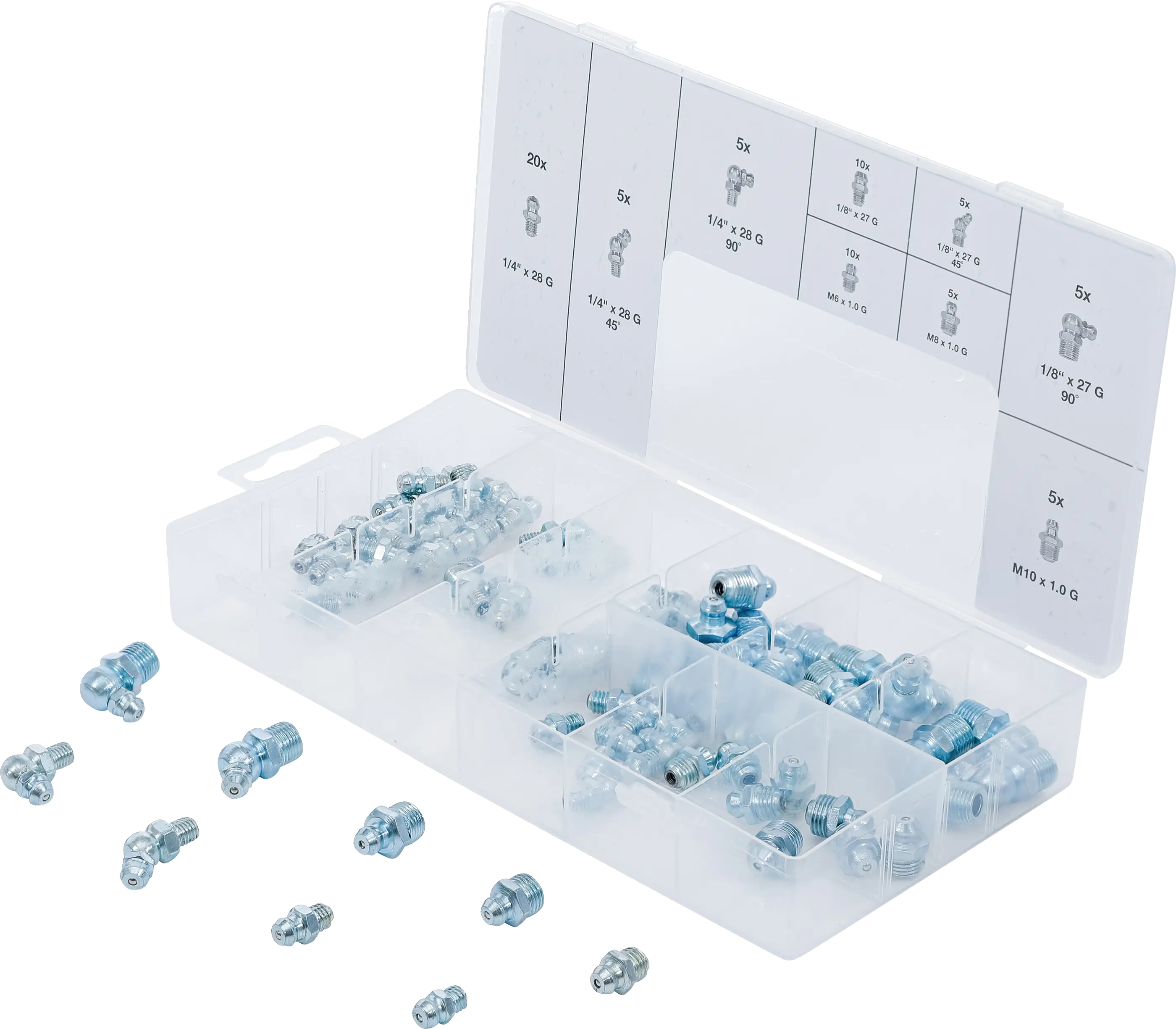 BGS technic | Grease Nipple Assortment | Metric / Inch Sizes | 70
