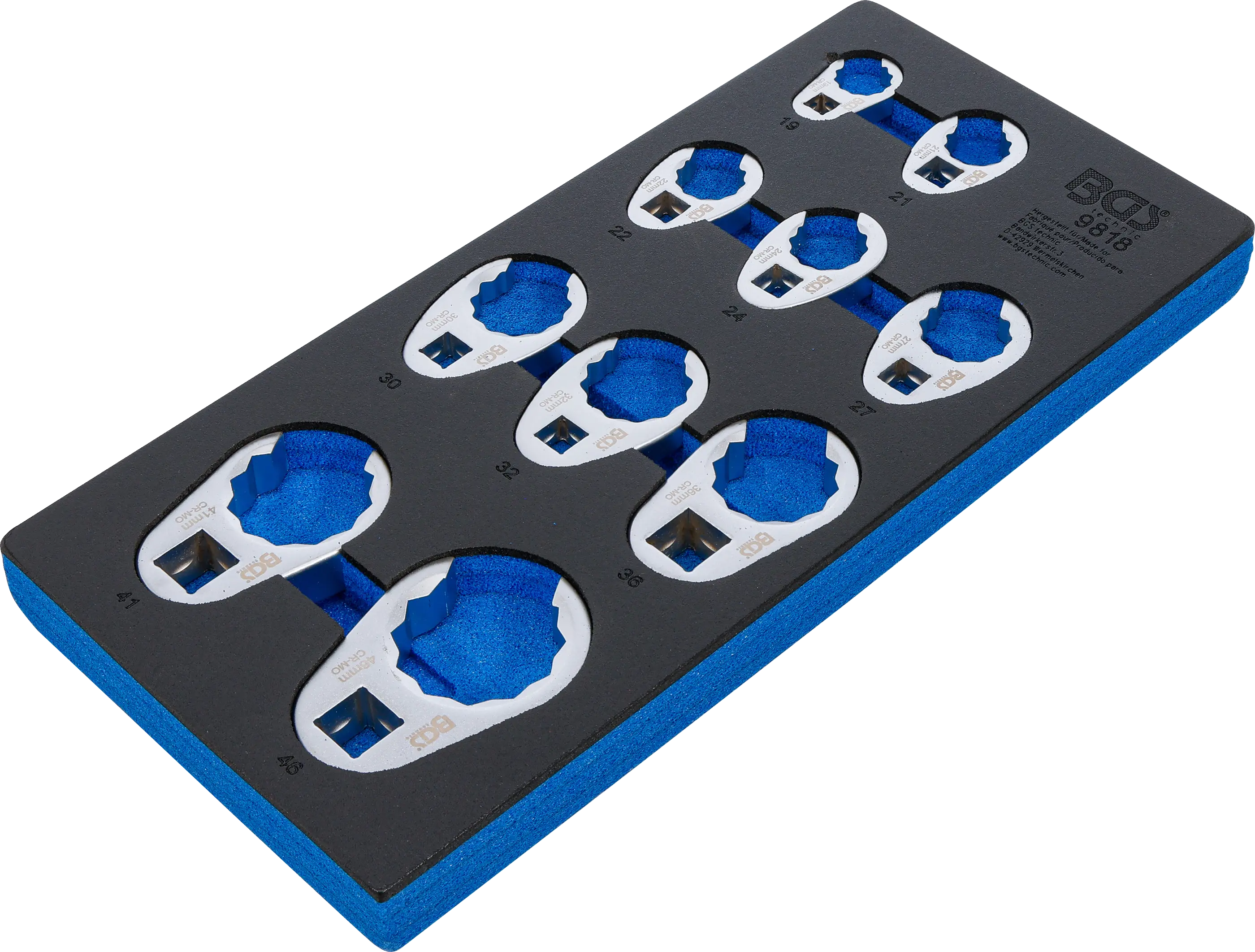 BGS technic | Tool Tray 1/3: Crowfoot Spanner Set | 10 mm (3/8