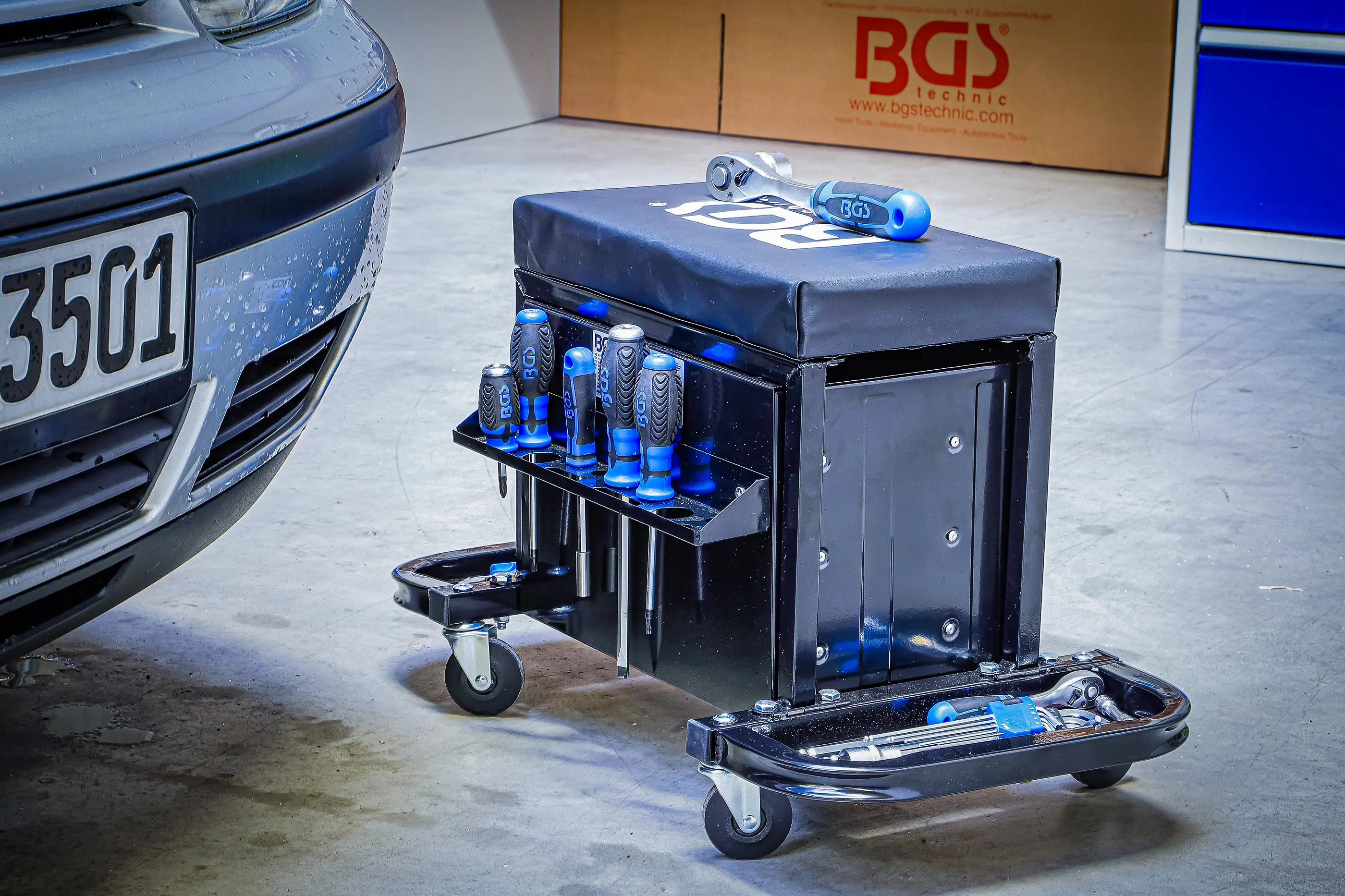 BGS technic | Mechanics Creeper | with 3 Drawers | purchase online