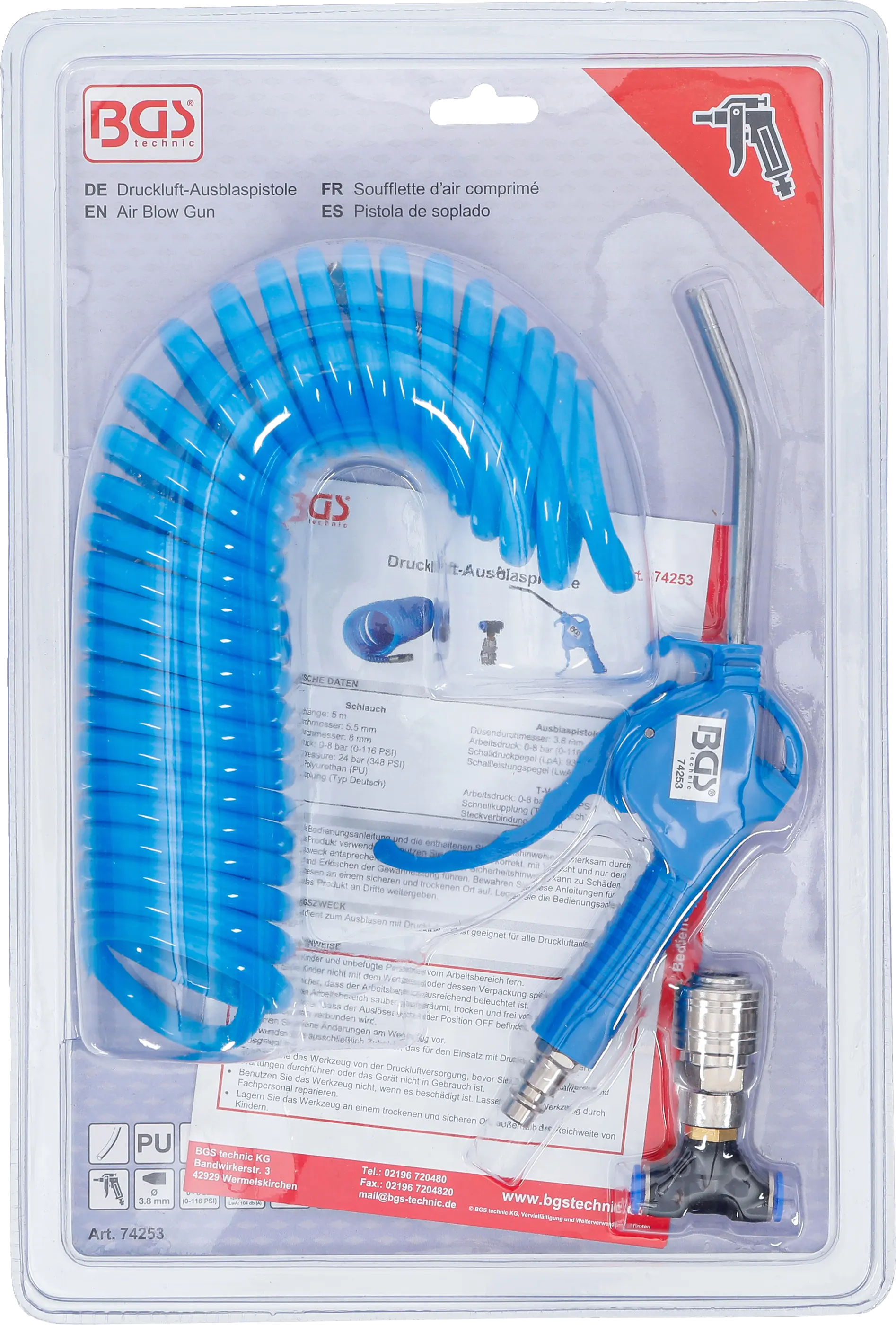 Zwarte Air Duster Gun Pneumatische Luftpistole Lkw Set, Wind Blazen Kit Set Met Kleine Eu Connector Pu Slang