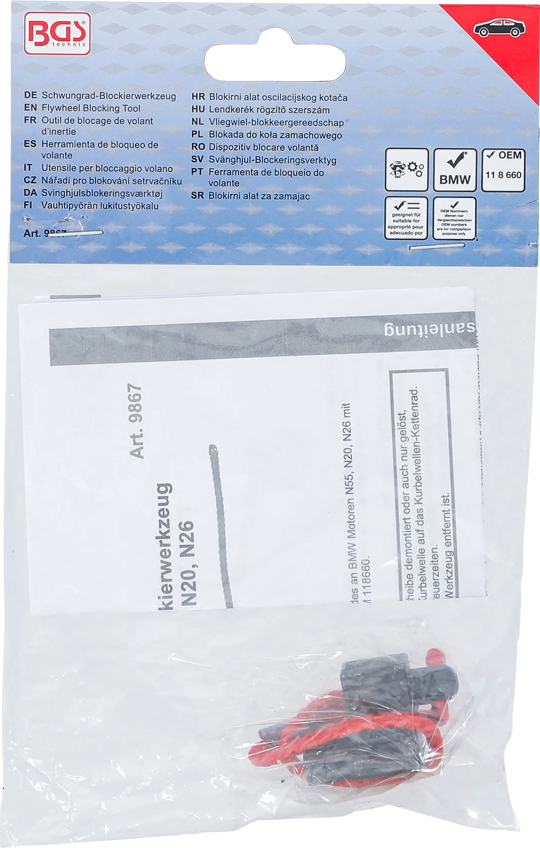 BGS technic | Flywheel Blocking Tool | for BMW N55, N20, N26