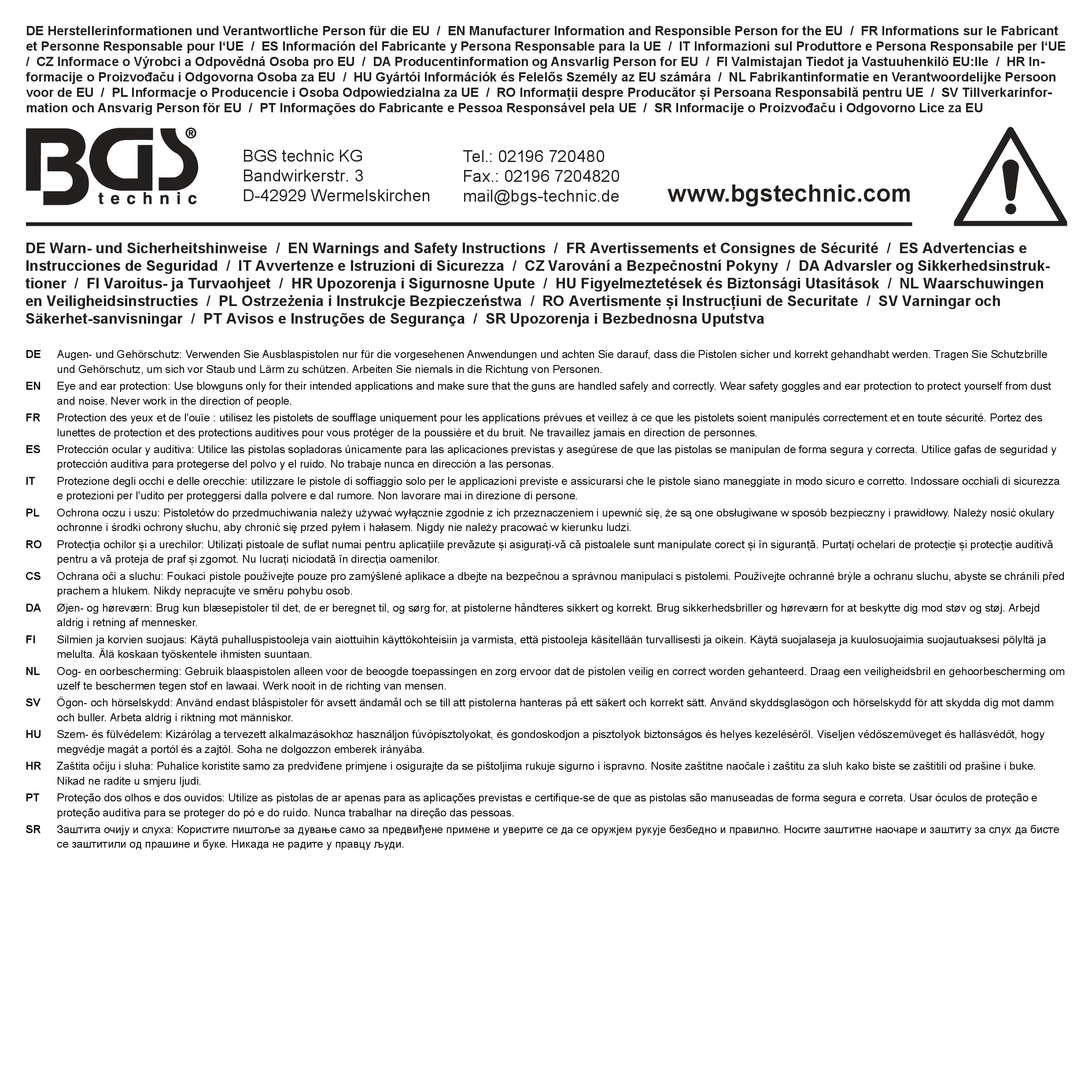 BGS 3337 Zuig- en blaaspistool | Voor compressor | Omkeerbaar | 8-delig