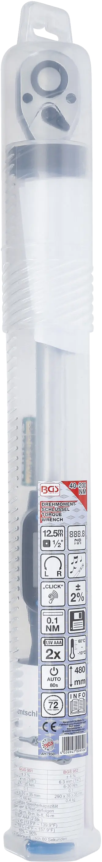952 BGS 1/4'' Digitale momentsleutel 6,3 mm 6-30Nm - VDH Tools